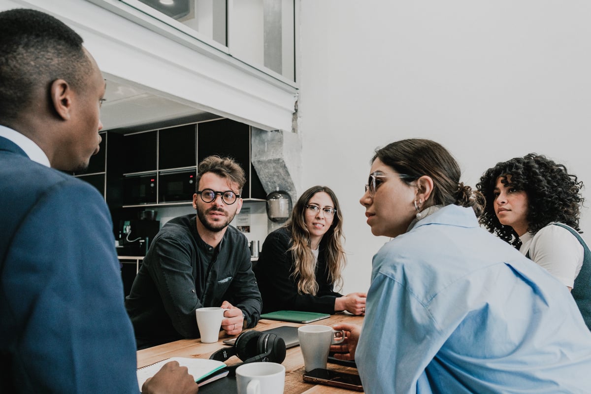 Cool Corporate Team Having a Meeting